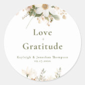 Moderne Hochzeit mit weißer Wasserfarbe Runder Aufkleber (Vorderseite)