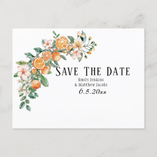 Moderne Hochzeit mit Zitrusfrüchten retten die Ter Ankündigungspostkarte
