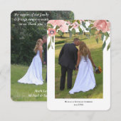 Moderne Hochzeit mit zwei Fotos Blush Rose Dankeskarte (Vorne/Hinten)