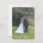 Moderne Hochzeit mit zwei Fotos Blush Rose Dankeskarte (Rückseite)