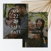 Moderne Hochzeit mit zwei Fotos Save The Date