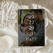Moderne Hochzeit mit zwei Fotos Save The Date