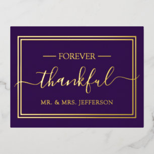 Moderne Hochzeit Mr. & Mrs. Danke Folie Einladungspostkarte