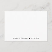 Moderne Hochzeit nach dem Party Begleitkarte (Rückseite)