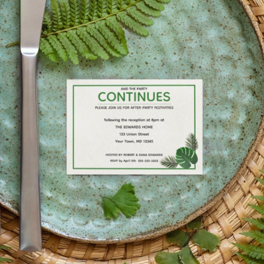 Moderne Hochzeit nach dem Party Begleitkarte