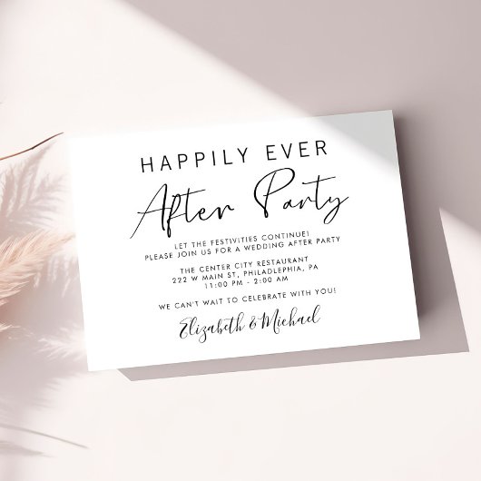 Moderne Hochzeit nach dem Party Begleitkarte