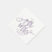 Moderne Hochzeit Napkins | Pinselschrift (Lavendel Serviette (Ecke)