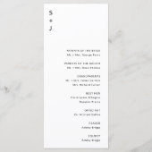 Moderne Hochzeit Programm (Rückseite)