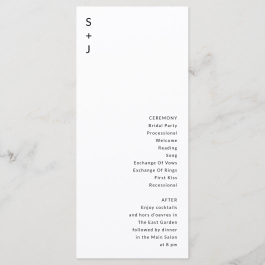 Moderne Hochzeit Programm (Vorderseite)