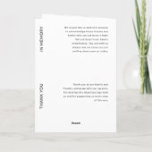 Moderne Hochzeit Programm (Rückseite)