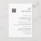 Moderne Hochzeit | QR Code Minimalistisch Schwarz/ Begleitkarte (Vorderseite)
