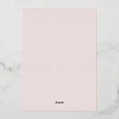 Moderne Hochzeit real Folieneinladung (Rückseite)