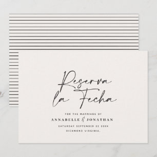 Moderne Hochzeit Reserva la Fecha creme-schwarz Sa Save The Date