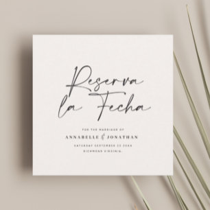 Moderne Hochzeit Reserva la Fecha creme schwarz Save The Date