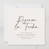 Moderne Hochzeit Reserva la Fecha Creme schwarz Save The Date (Vorderseite)