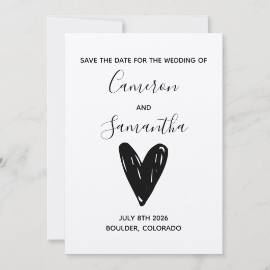 Moderne Hochzeit retten das Datum Save The Date (Vorderseite)