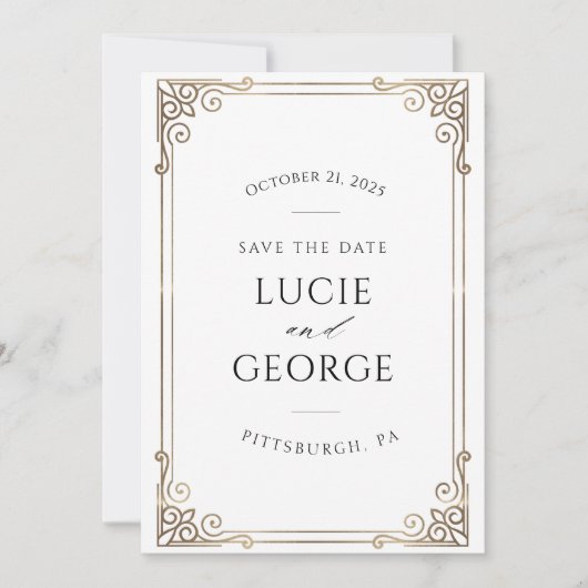 Moderne Hochzeit rettet das Datum (Vorderseite)