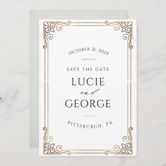 Moderne Hochzeit rettet das Datum (Vorne/Hinten)