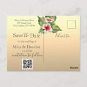 Moderne Hochzeit rettet das Datum Postkarte (Rückseite)