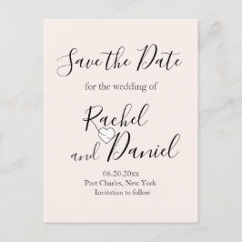 Moderne Hochzeit rettet das Datum Postkarte