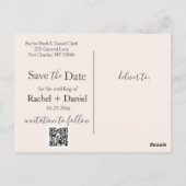 Moderne Hochzeit rettet das Datum Postkarte (Rückseite)