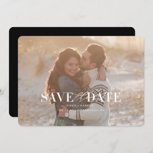 Moderne Hochzeit rettet die Termine Save The Date (Vorne/Hinten)