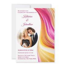 Moderne Hochzeit-Rosa Gelb und Orange-Foto-