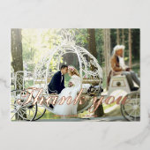 Moderne Hochzeit Rose Folie Hochzeit danke Karte (Vorderseite)