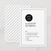 Moderne Hochzeit RSVP in Schwarzweiß Karte (Vorne/Hinten)