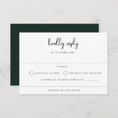Moderne Hochzeit RSVP Karte (Vorne/Hinten)