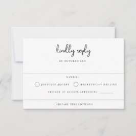 Moderne Hochzeit RSVP Karte