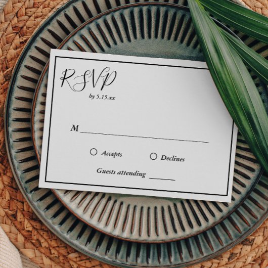 Moderne Hochzeit RSVP Karte