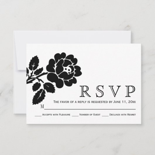 Moderne Hochzeit RSVP Karte (Vorderseite)