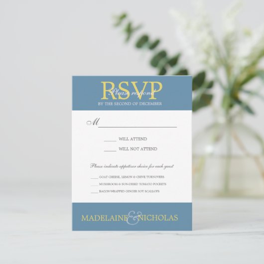 Moderne Hochzeit RSVP mit Luftwaffe (Stehend Vorderseite)
