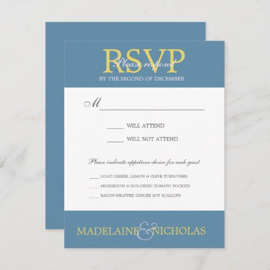 Moderne Hochzeit RSVP mit Luftwaffe (Vorne/Hinten)