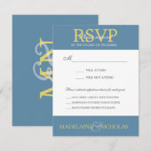 Moderne Hochzeit RSVP mit Luftwaffe Karte (Vorne/Hinten)