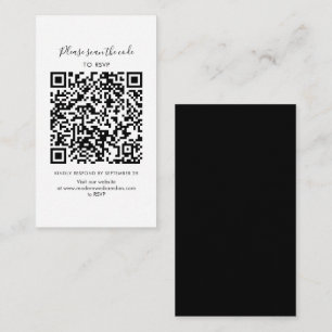 Moderne Hochzeit RSVP QR-Code-Beilagekarte Begleitkarte