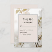 Moderne Hochzeit RSVP Soft Floral zeitgenössisch (Vorne/Hinten)