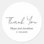 Moderne Hochzeit Runder Aufkleber (Vorderseite)