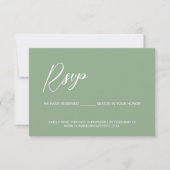 Moderne Hochzeit Sage grüner QR-Code reservierte S Einladung (Vorderseite)