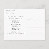 Moderne Hochzeit Save the Date Ankündigungspostkarte (Rückseite)