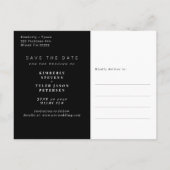 Moderne Hochzeit Save the Date Ankündigungspostkarte (Rückseite)