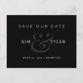 Moderne Hochzeit Save the Date Ankündigungspostkarte (Vorderseite)