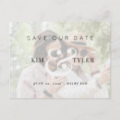 Moderne Hochzeit Save the Date Foto Ankündigungspostkarte (Vorderseite)