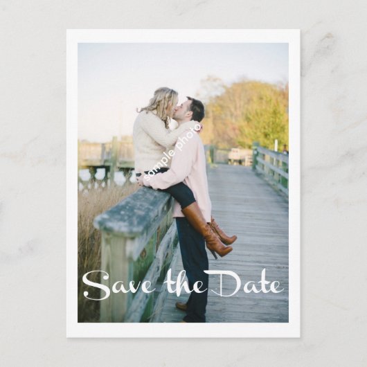 Moderne Hochzeit, Save the Date, Foto Ankündigungspostkarte (Vorderseite)