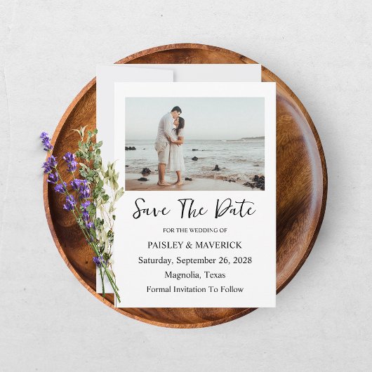 Moderne Hochzeit Save The Date Fotokarte