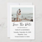 Moderne Hochzeit Save The Date Fotokarte (Vorderseite)