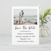 Moderne Hochzeit Save The Date Fotokarte (Stehend Vorderseite)