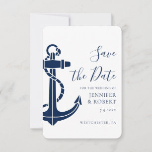 Moderne Hochzeit 'Save the Date' Karte mit nautisc