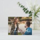 Moderne Hochzeit Save the Date Postkarte (Stehend Vorderseite)